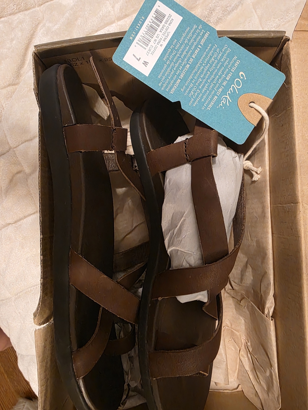 OluKai Women's Brown Leather Strappy Sandals